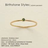 Stainless Steel Birthstone Ring For Women