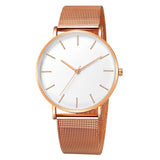 Men's Simple Metal Hour Quartz Watch: Stainless Steel Mesh Band