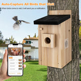 Smart Bird House With Camera,3MP Birdhouse Camera For Outdoors, Auto Capture Bird Videos & Motion Detection, Watch Bird Nesting & Hatching In Real Time,DIY Ideal Gift