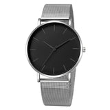 Men's Simple Metal Hour Quartz Watch: Stainless Steel Mesh Band