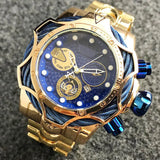 Golden Waterproof Quartz Luxury  Watch