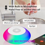 Waterproof Shower speaker Bluetooth Bathroom FM Radio RGB 5W TWS Bluetooth speakers box with Microphone Folat on Water/Pool/Bath - WAYLO-BARGAINS