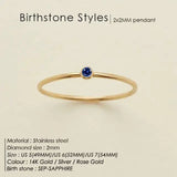 Stainless Steel Birthstone Ring For Women