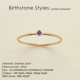 Stainless Steel Birthstone Ring For Women