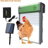 Automatic Chicken Coop Door Solar Powered Aluminum Alloy Chicken Door with Timer / Light Sensor / Remote Control / Manual Mode