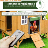 Automatic Chicken Coop Door Solar Powered Aluminum Alloy Chicken Door with Timer / Light Sensor / Remote Control / Manual Mode - WAYLO-BARGAINS