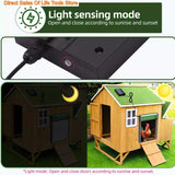 Automatic Chicken Coop Door Solar Powered Aluminum Alloy Chicken Door with Timer / Light Sensor / Remote Control / Manual Mode - WAYLO-BARGAINS