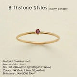 Stainless Steel Birthstone Ring For Women