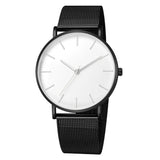 Men's Simple Metal Hour Quartz Watch: Stainless Steel Mesh Band