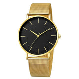 Men's Simple Metal Hour Quartz Watch: Stainless Steel Mesh Band