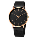 Men's Simple Metal Hour Quartz Watch: Stainless Steel Mesh Band