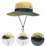 Ponytail Summer Sun Hat Wide Brim UV Protection Bucket Cap