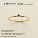 Stainless Steel Birthstone Ring For Women