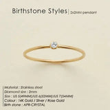 Stainless Steel Birthstone Ring For Women