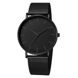 Men's Simple Metal Hour Quartz Watch: Stainless Steel Mesh Band